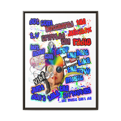 drop the beat - framed canvas art (white)