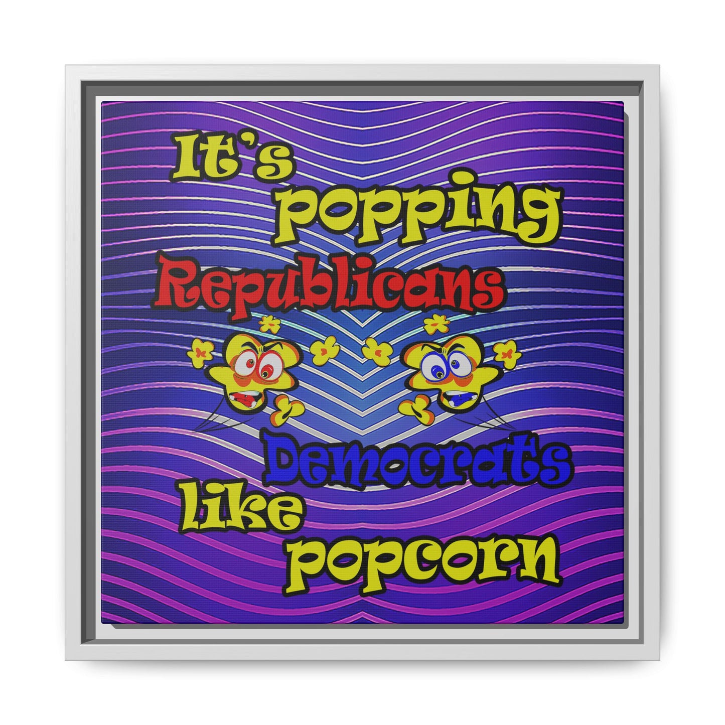 popping like popcorn - framed canvas art (purple wave)