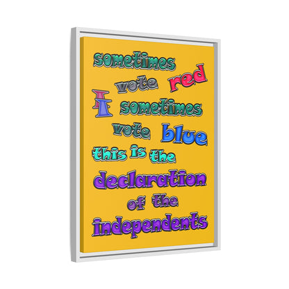 declaration of the independents - framed canvas art (yellow)