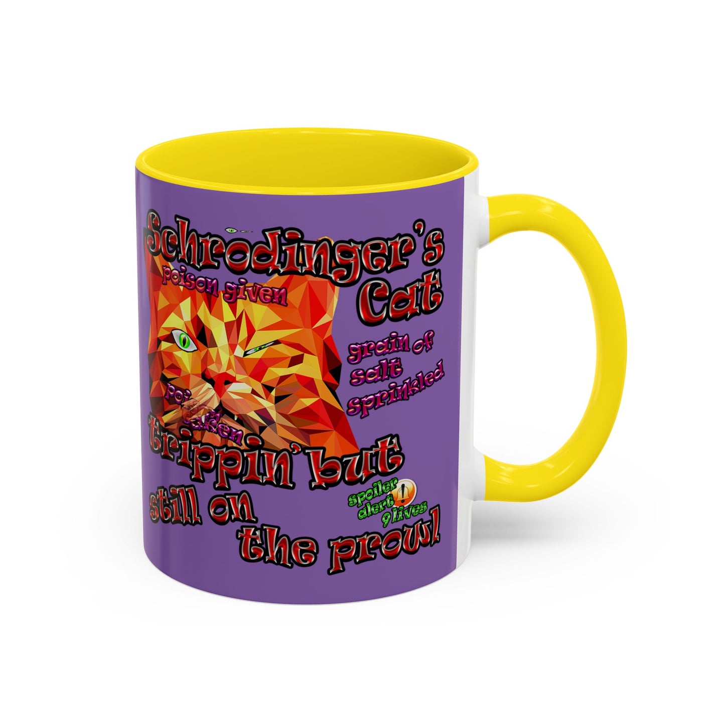 schrodinger's cat - Accent Mug (light purple)