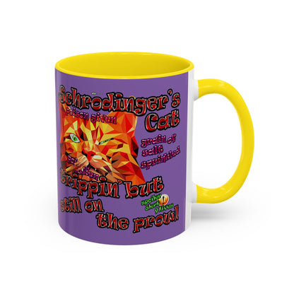 schrodinger's cat - Accent Mug (light purple)