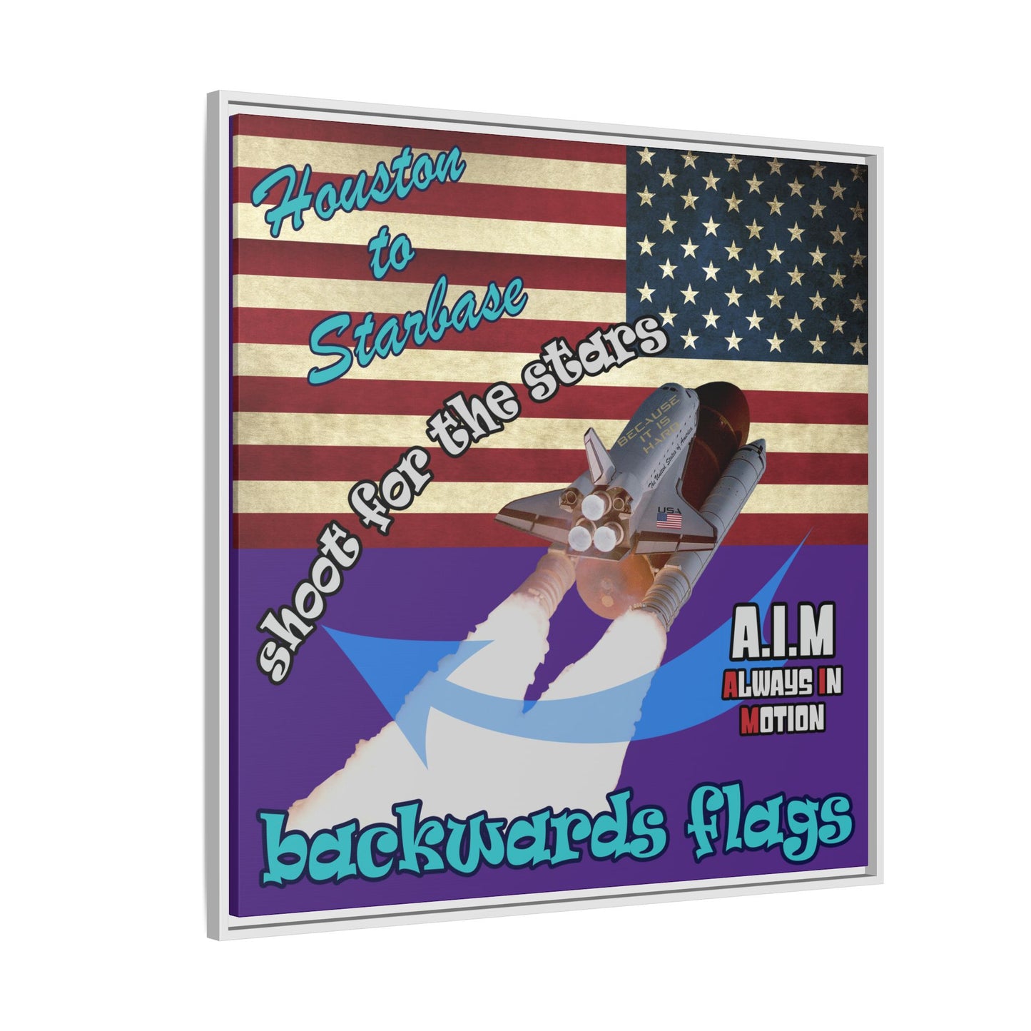 shoot for the stars - framed canvas art (purple)