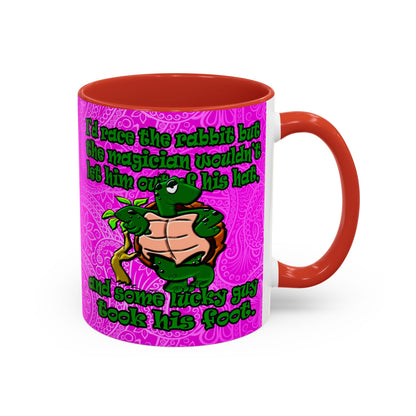 turtle race - Accent Mug (pink swirl)