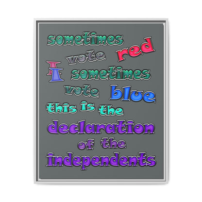 declaration of the independents - framed canvas art (dark grey)