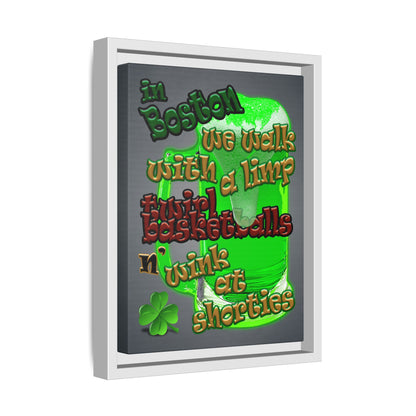 celtics logo - framed canvas art (grey-light grey)