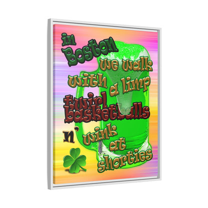 celtics logo - framed canvas art (color blur)