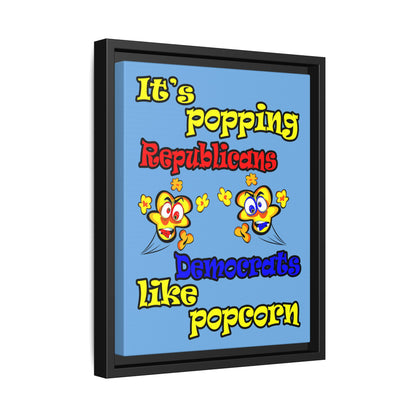 popping like popcorn - framed canvas art (light blue)