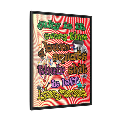 the bum's shit - framed canvas art (yellow-orange wave)
