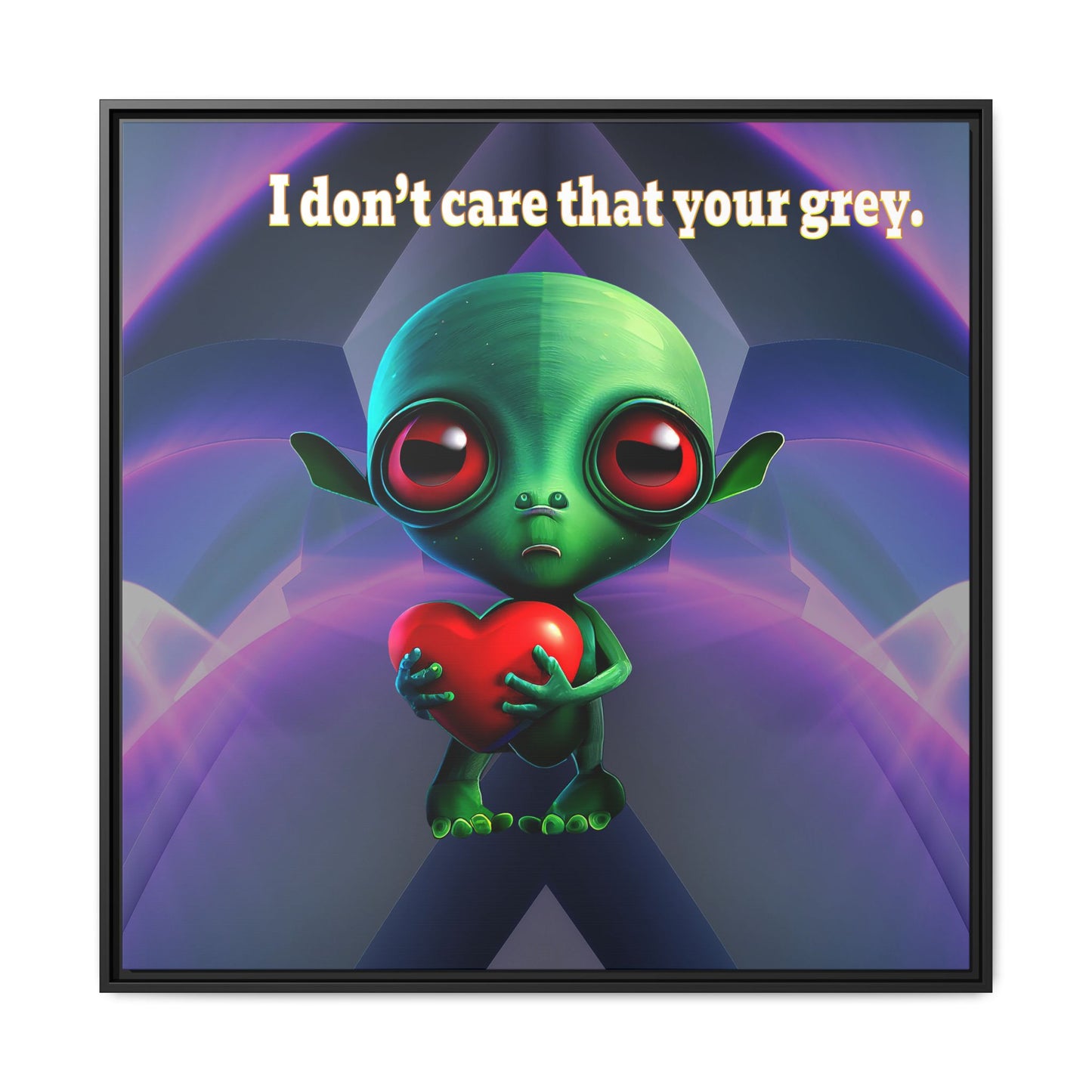 I don't care that your grey - framed canvas art (grey-pink wave)