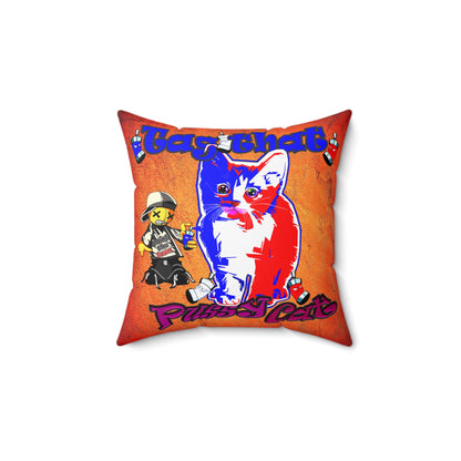 tag that - Spun Polyester Square Pillow - (burnt orange)