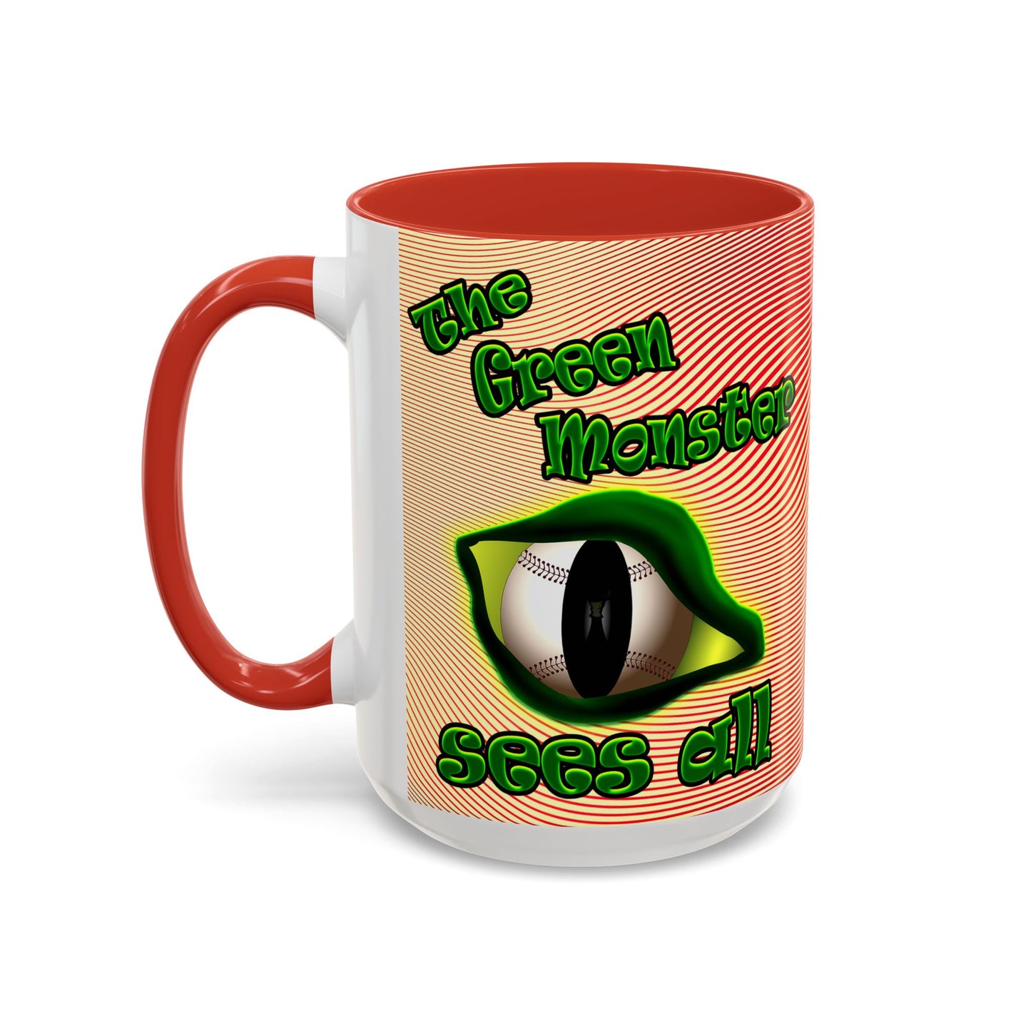 green monster - Accent Mug (yellow-orange wave)