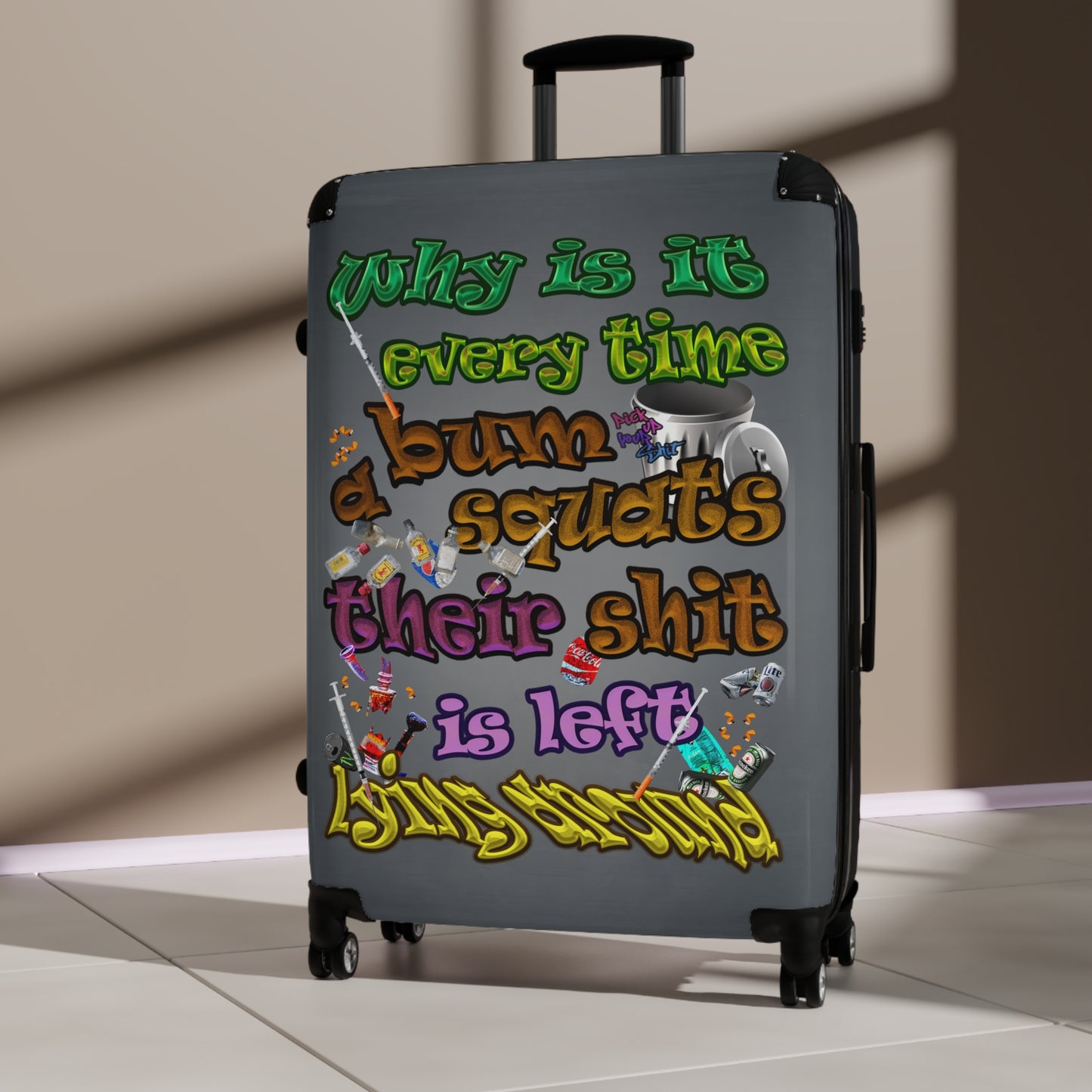 the bum's shit - Suitcase (grey-light grey)