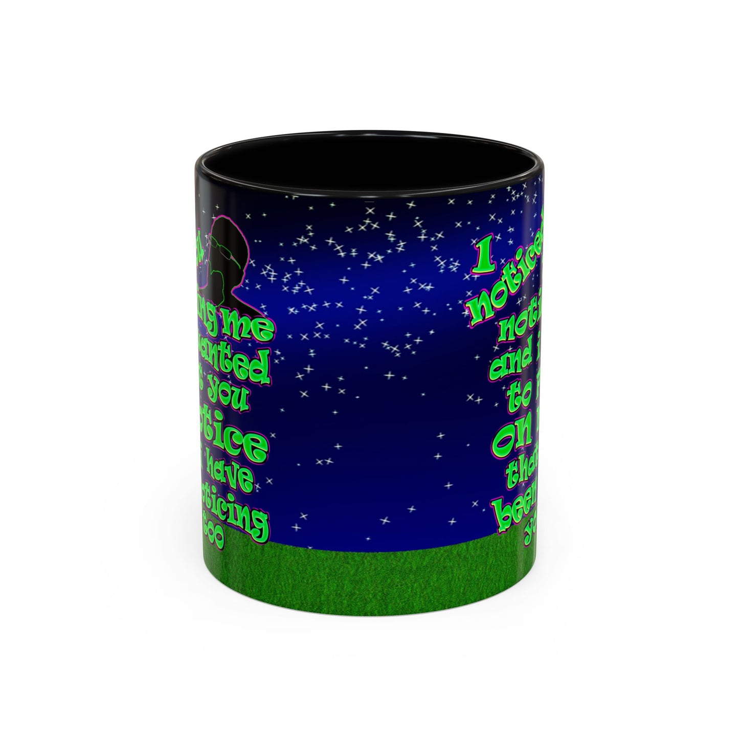 noticed you noticing - Accent Mug ('snoops' background)