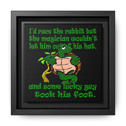turtle race - framed canvas art (black)