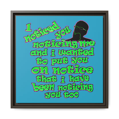 noticed you noticing - framed canvas art (turquoise)
