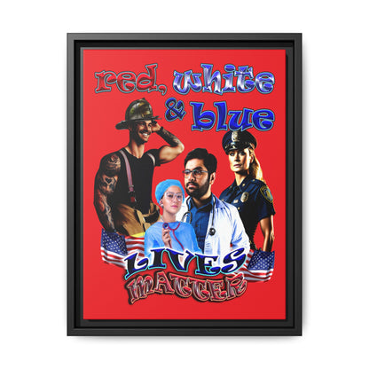 rw&b lives matter - framed canvas art (red)