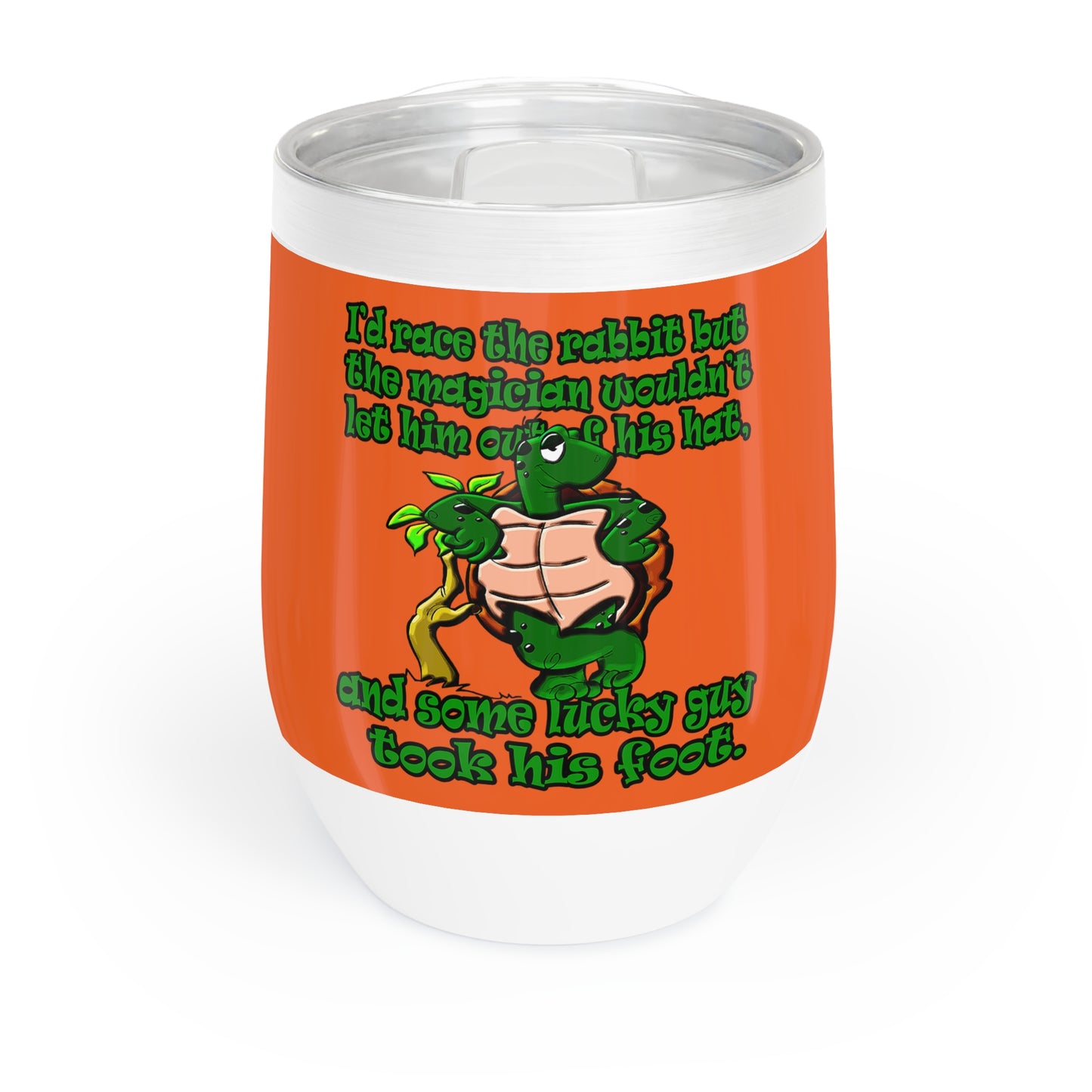 turtle race - Chill Wine Tumbler (orange)