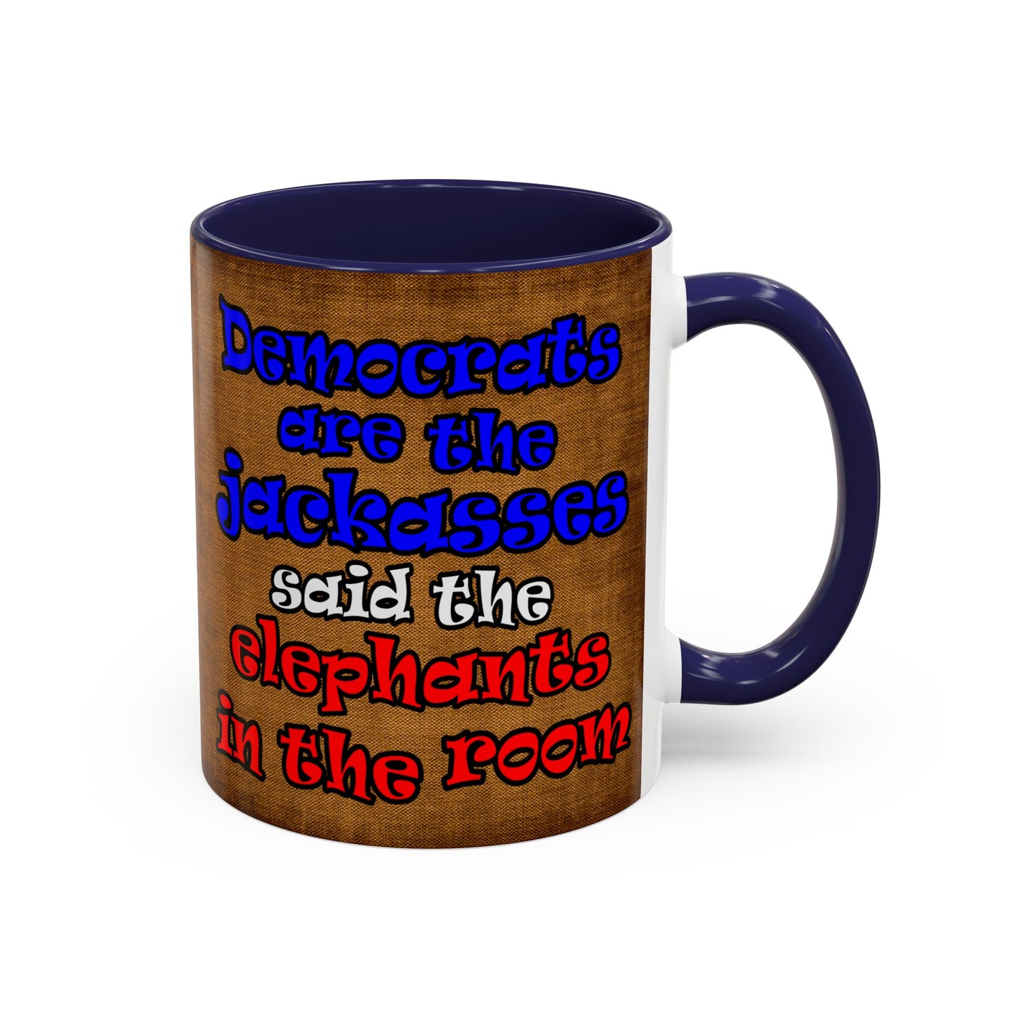 donkeys and elephants - Accent Mug (brown papyrus)