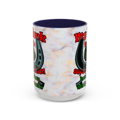 my luck - Accent Mug (white marble)