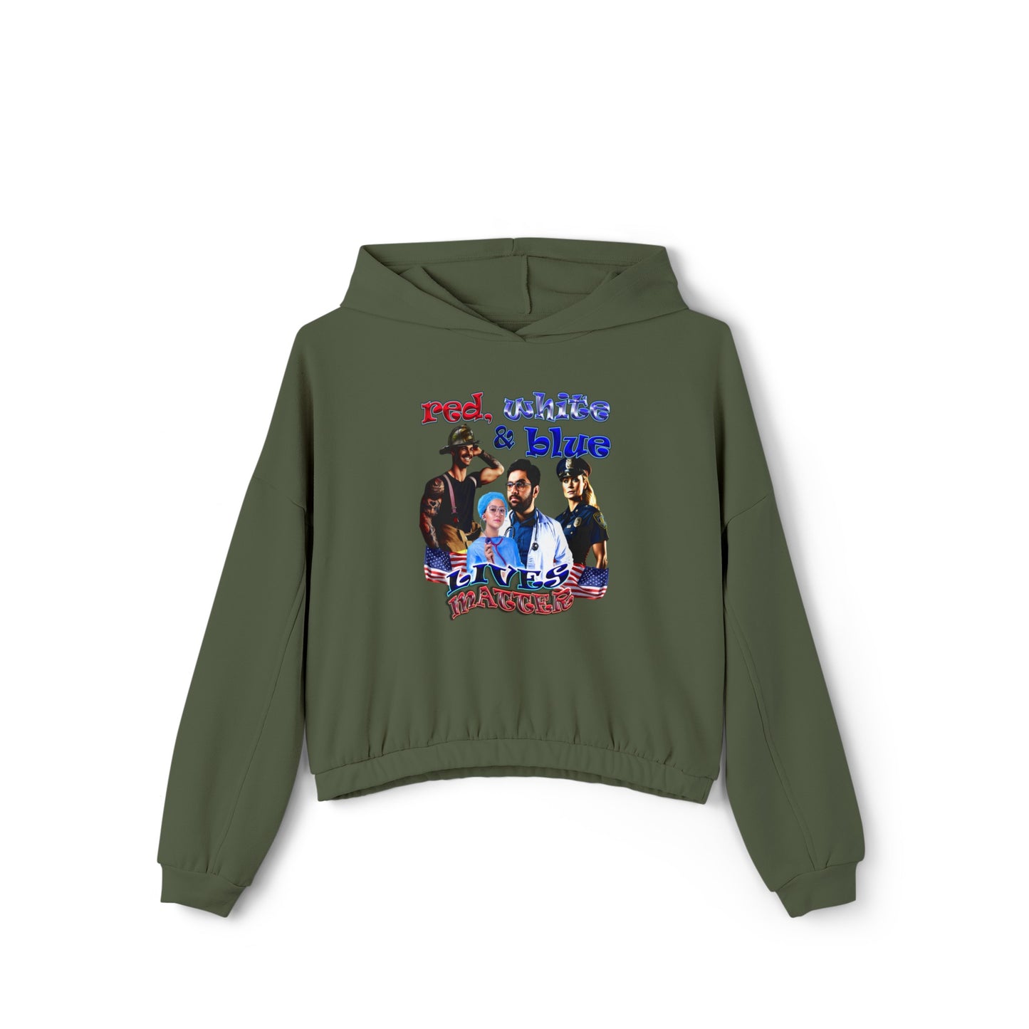 rw&b lives matter - Women's Cinched Bottom Hoodie