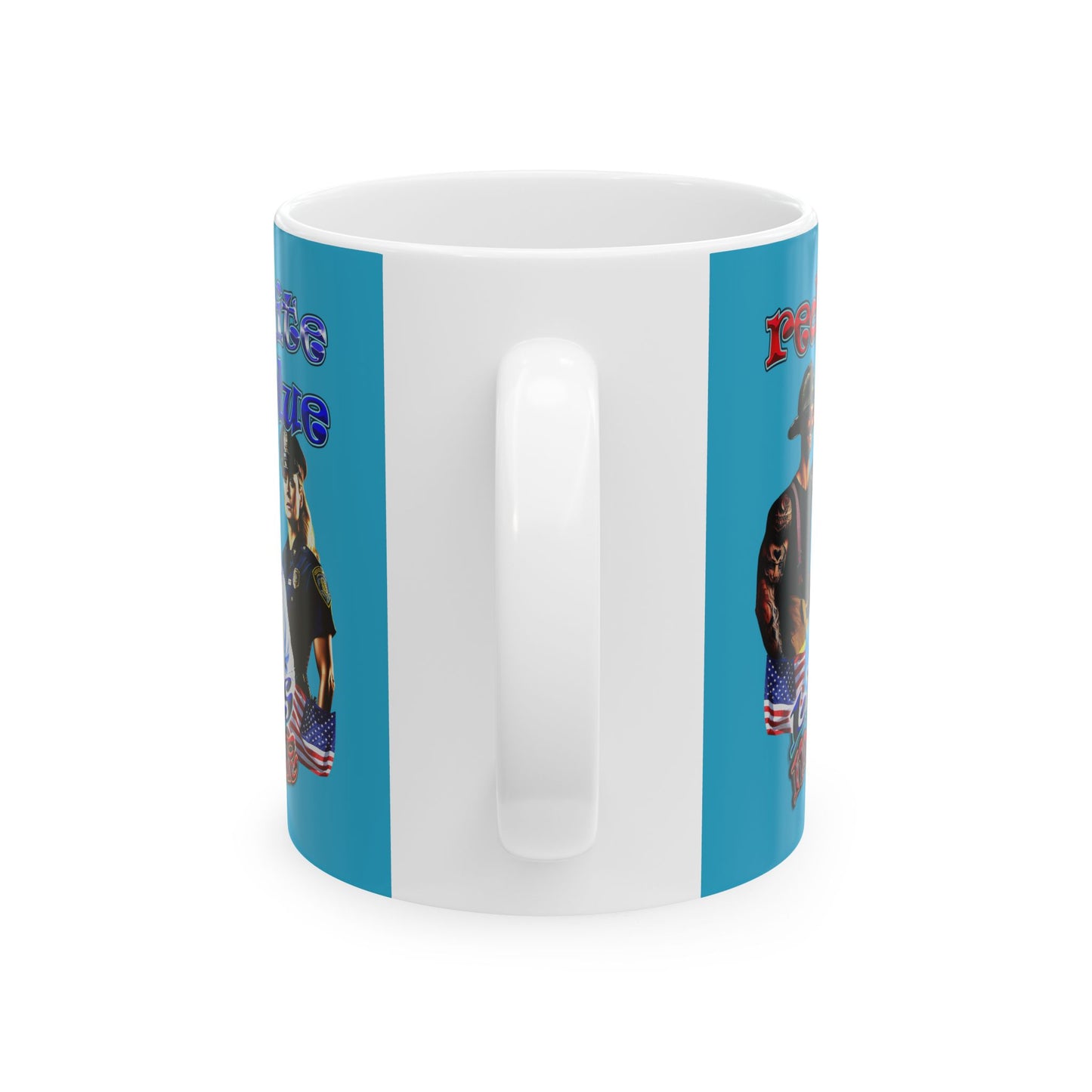 rw&b lives matter - White Mug (turquoise)