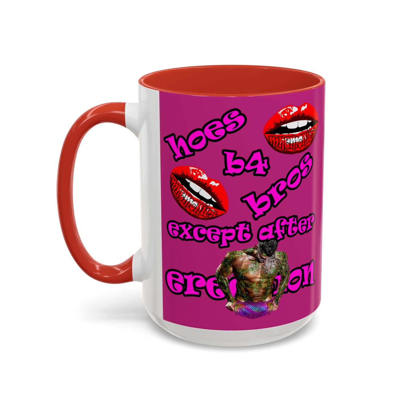 hoes b4 bros - Accent Mug (pink)