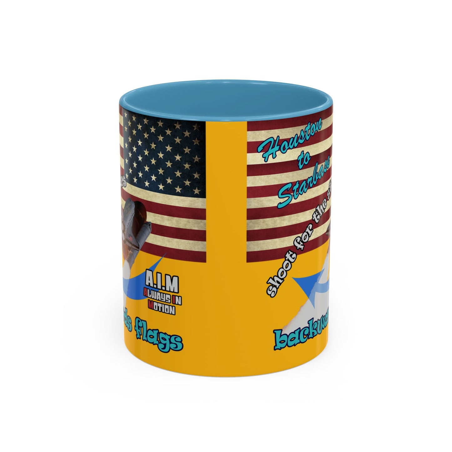 shoot for the stars - Accent Mug (yellow)