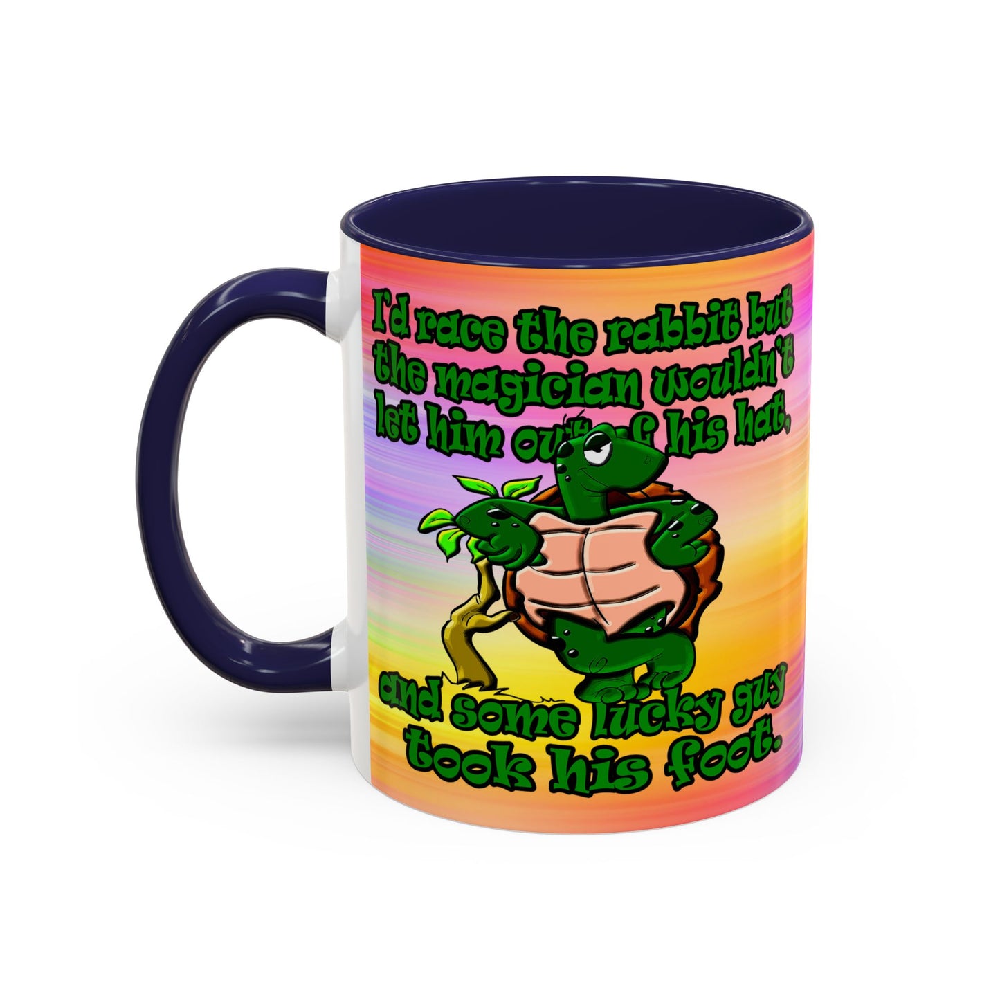 turtle race - Accent Mug (color blur)
