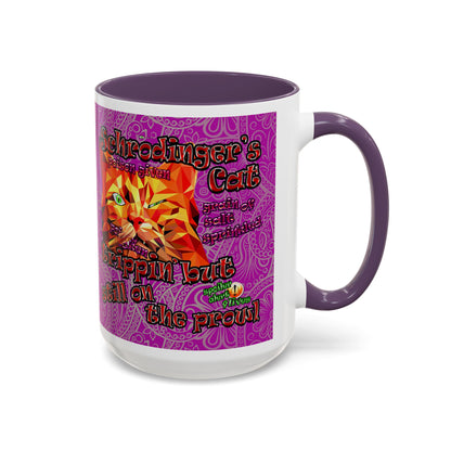 schrodinger's cat - Accent Mug (pink swirl)