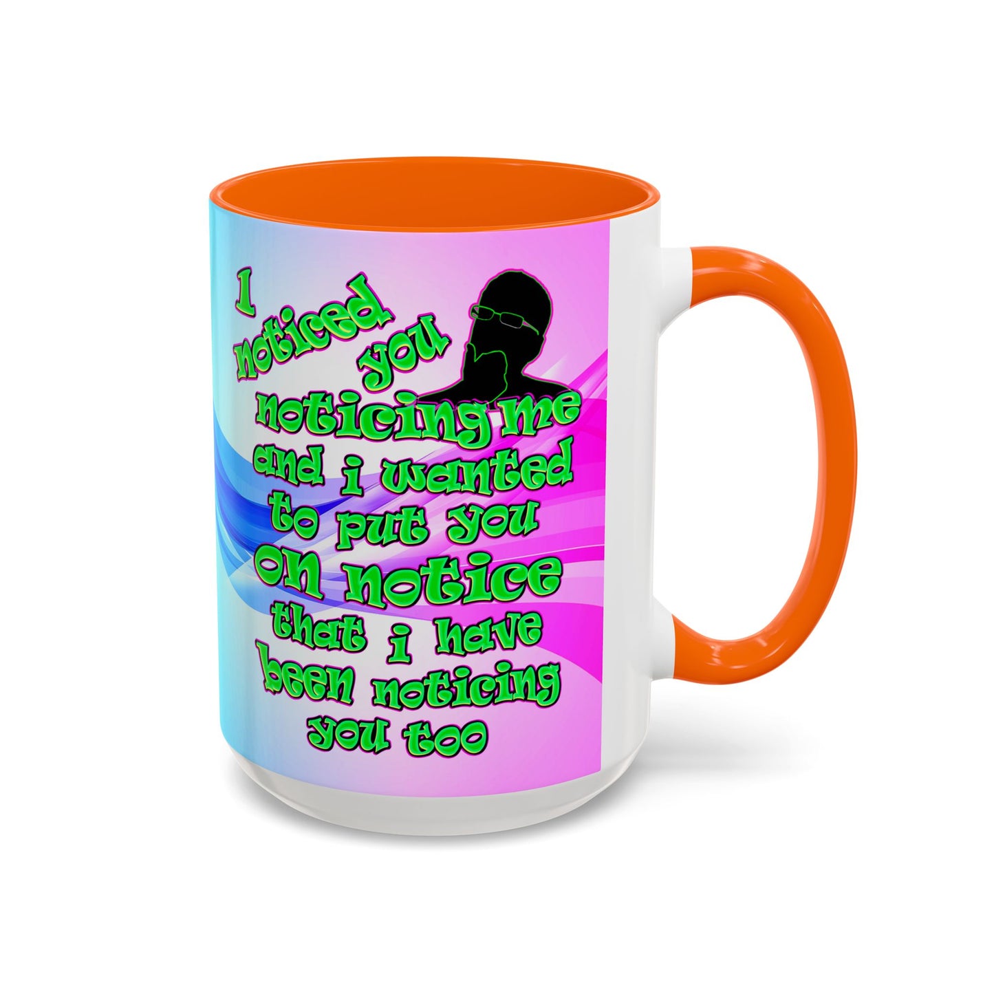 noticed you noticing - Accent Mug (light blue-pink wave)
