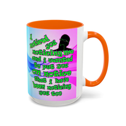 noticed you noticing - Accent Mug (light blue-pink wave)