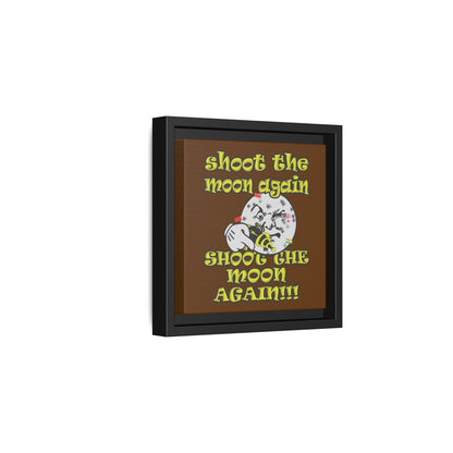shoot the moon again - framed canvas art (brown)