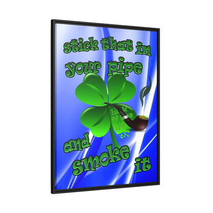 stick that in your pipe and smoke it - framed canvas art (blue-white wave)