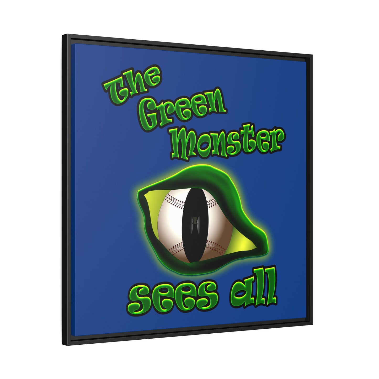 green monster - framed canvas art (dark blue)