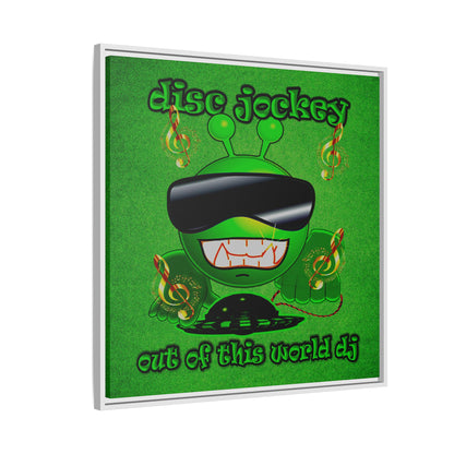 disc jockey - framed canvas art (green turf)