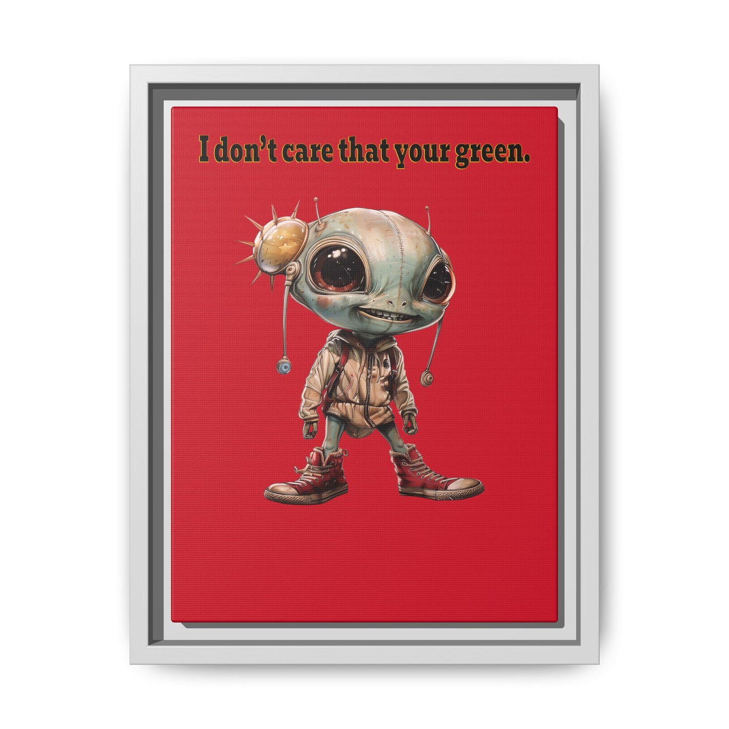 I don't care that your green - framed canvas art (dark red)
