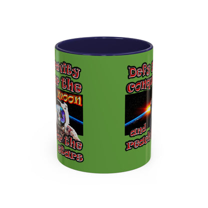 defy conquer reach - Accent Mug (green)