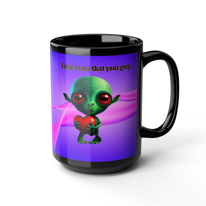 I don't care that your grey - Black Mug (purple-pink wave)