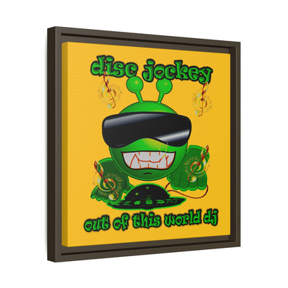 disc jockey - framed canvas art (yellow)