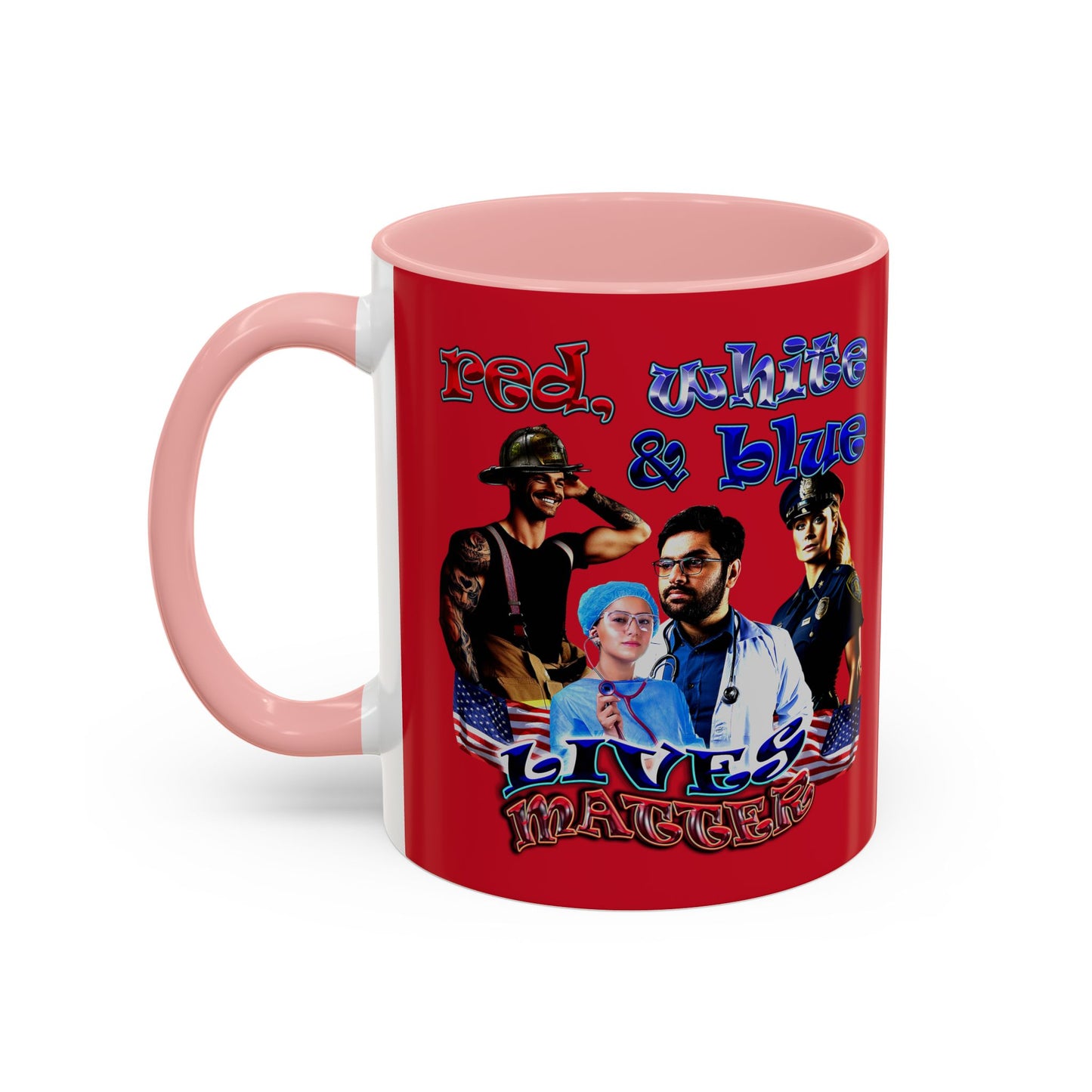 rw&b lives matter - Accent Mug (dark red)