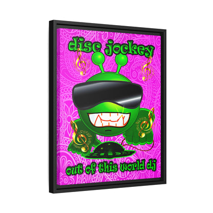 disc jockey - framed canvas art (pink swirl)