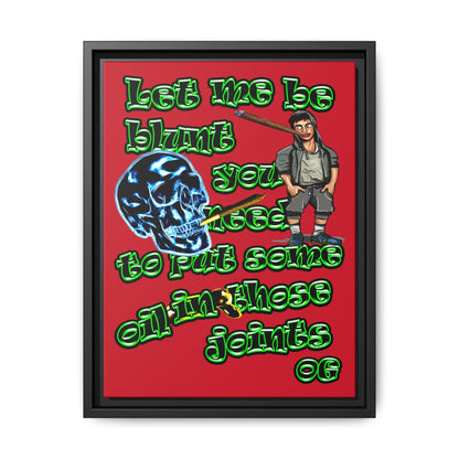 og - framed canvas art (dark red)