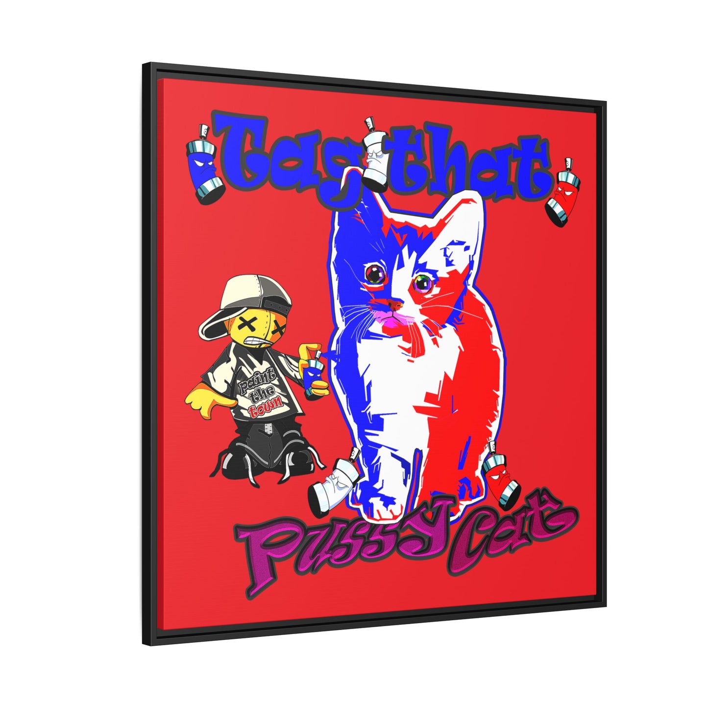 tag that - framed canvas art (red)