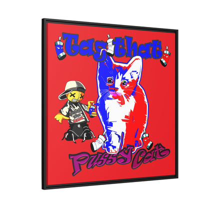 tag that - framed canvas art (red)