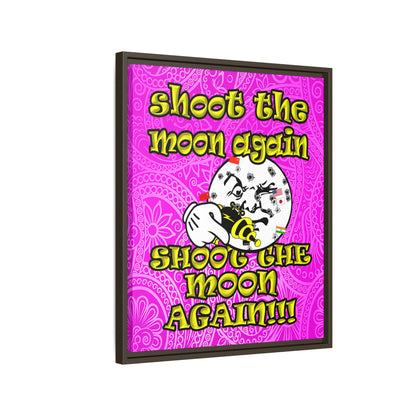 shoot the moon again - framed canvas art (pink swirl)
