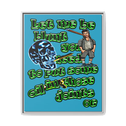 og - framed canvas art (turquoise)