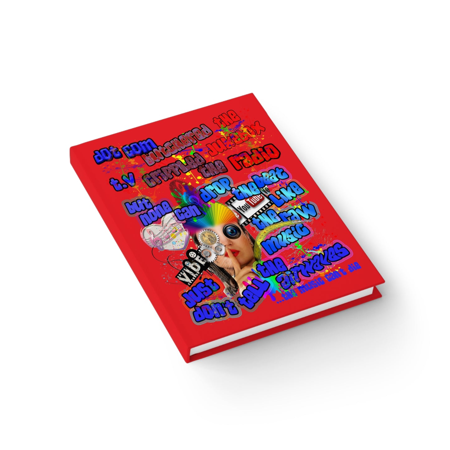 drop the beat - journal-lined (red)