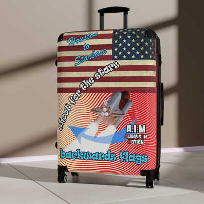 shoot for the stars - Suitcase (yellow-orange wave)