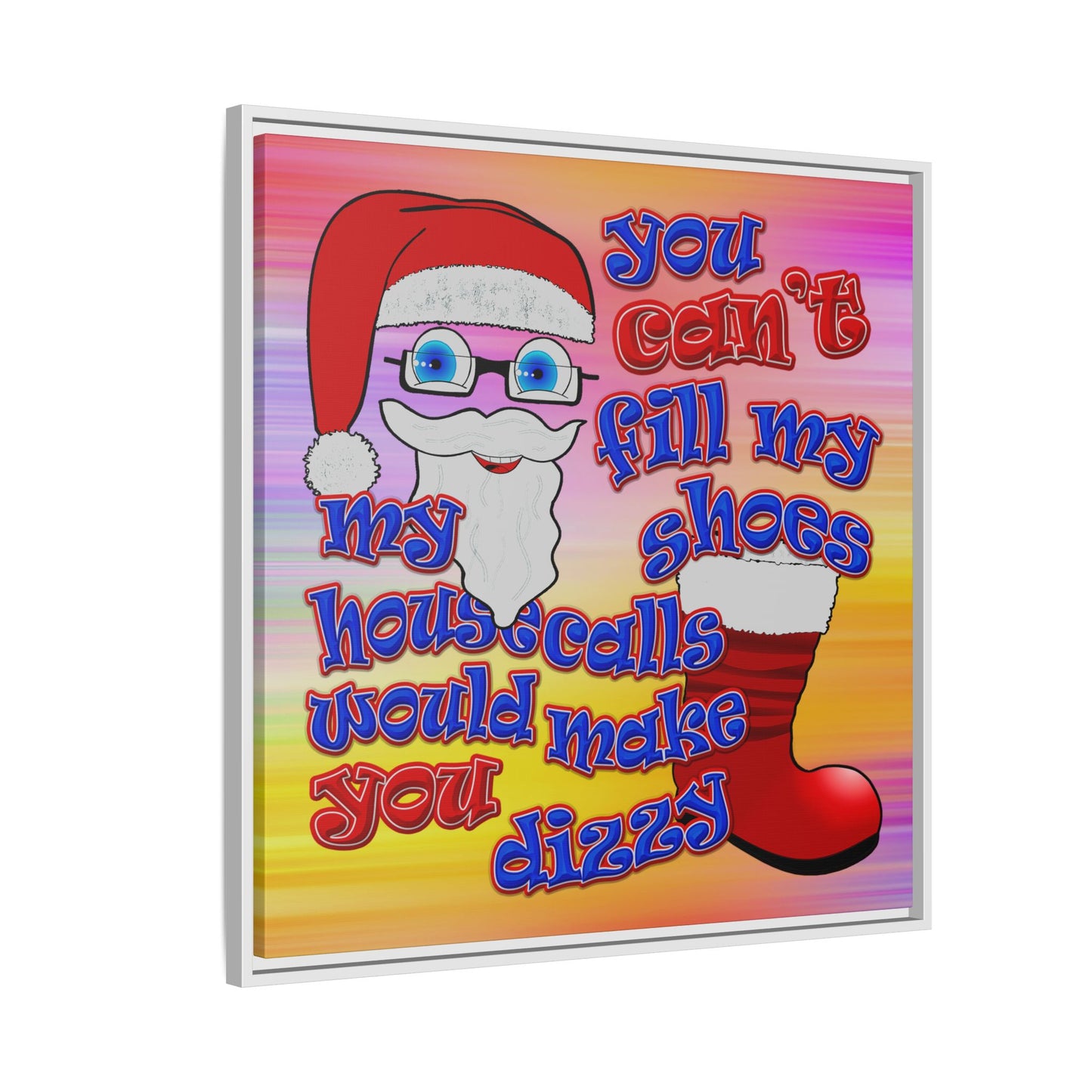 santa's shoes - framed canvas art (color blur)