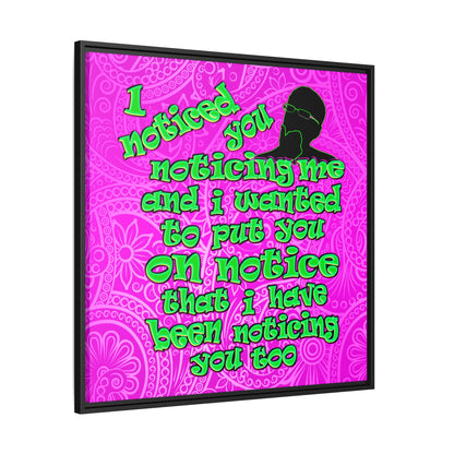 noticed you noticing - framed canvas art (pink swirl)